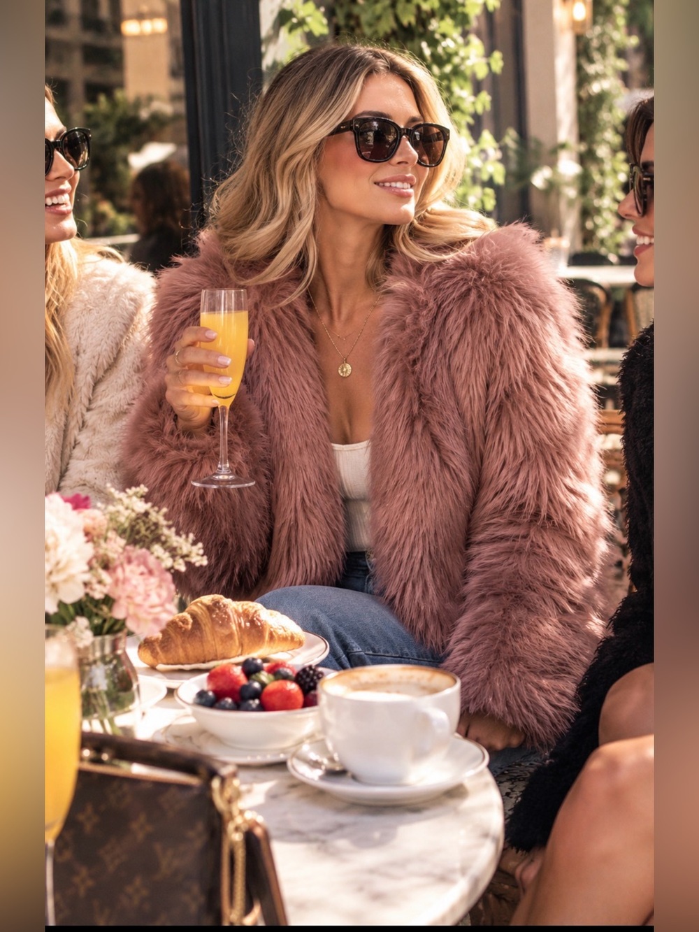 Forever 21 Dusty Rose Faux Fur Teddy Jacket